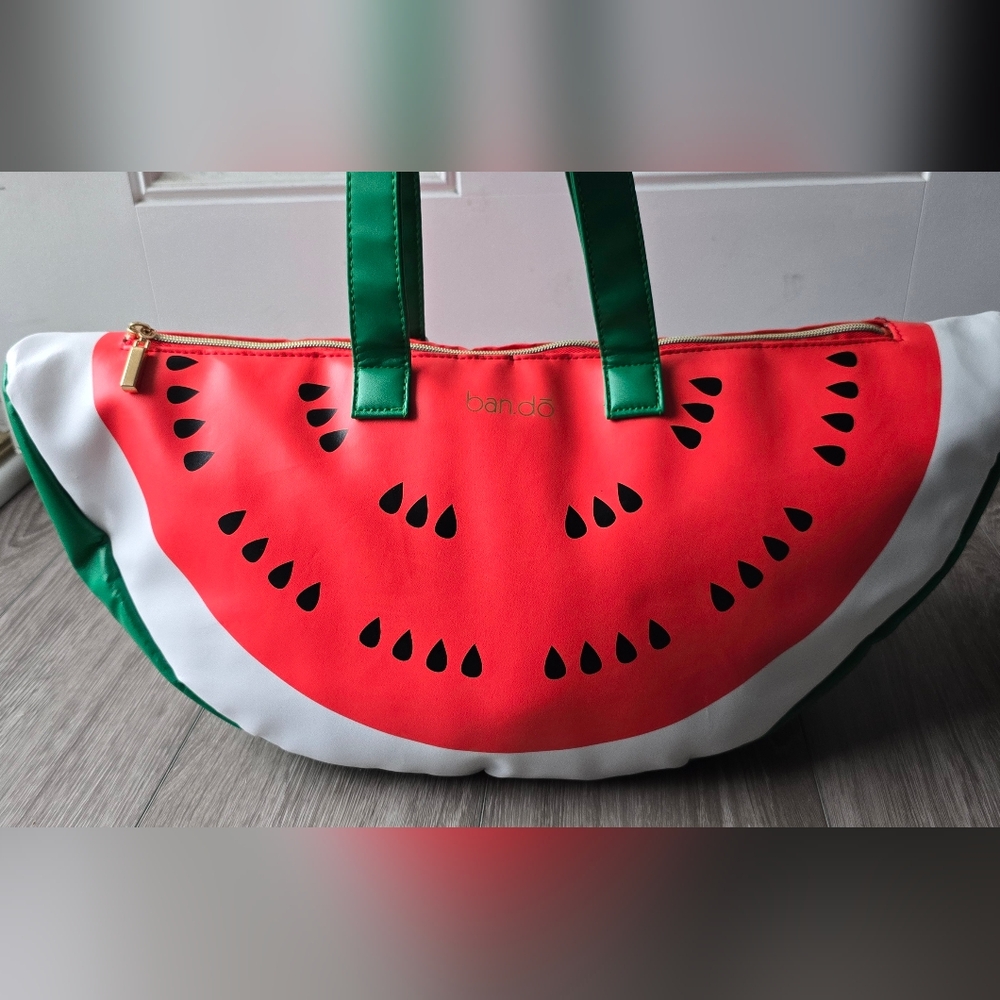Watermelon Cooler Bag | Ban.do Insulated Beach Tote | Large 20" Picnic Pool Bag